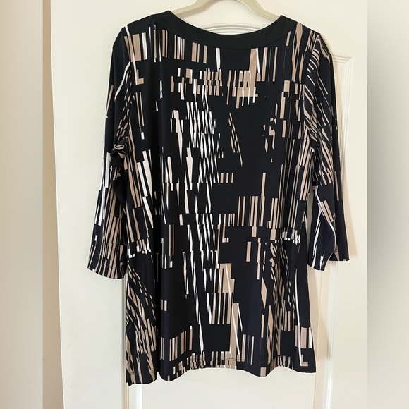 Dana Buchman Elegant Mixed Black Sequin Neckline 3/4 Sleeve Women’s Size Large - Picture 4 of 16